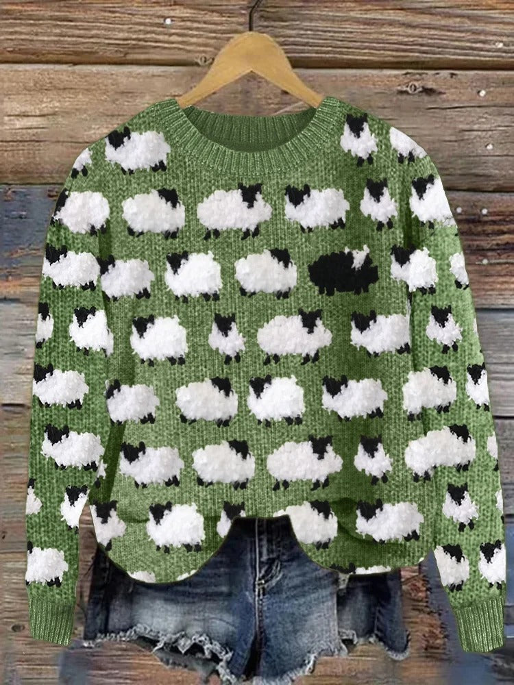 Warm Cozy Sweater with Christmas Trees